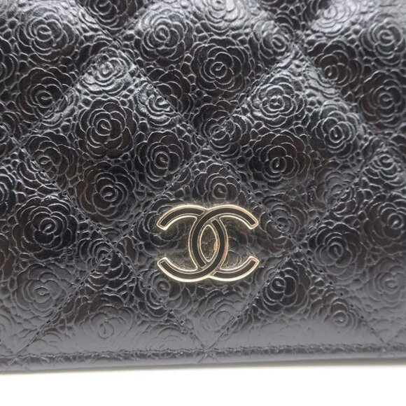 Chanel Camellia-Embossed Quilted Leather L Yen Continental Wallet Black - Picture 4 of 15